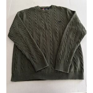 Vintage Champs Heavyweight Sweater 100 Percent Cotton Men's Large Olive Green